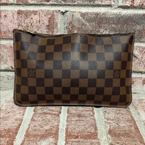 Louis Vuitton Damier Ebene neverfull pouch wristlet SD4157 - Picture 1 of 11
